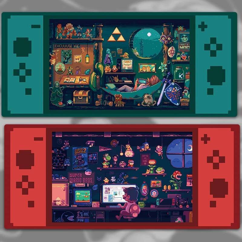 Pixel Nostalgia Retro Class วิดีโอเกม ZD Link XXL แผ่นรองเมาส์ ...