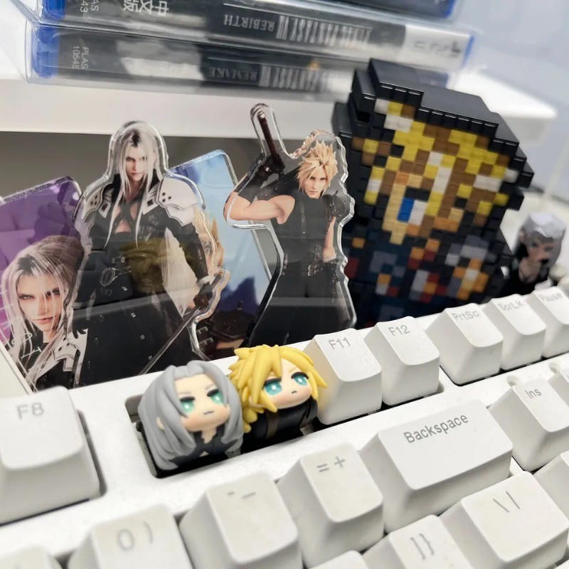 Final Fantasy VII Keycap น่ารักการ์ตูนสร้างสรรค์ MX Switch คีย์บอร์ดแบบ ...