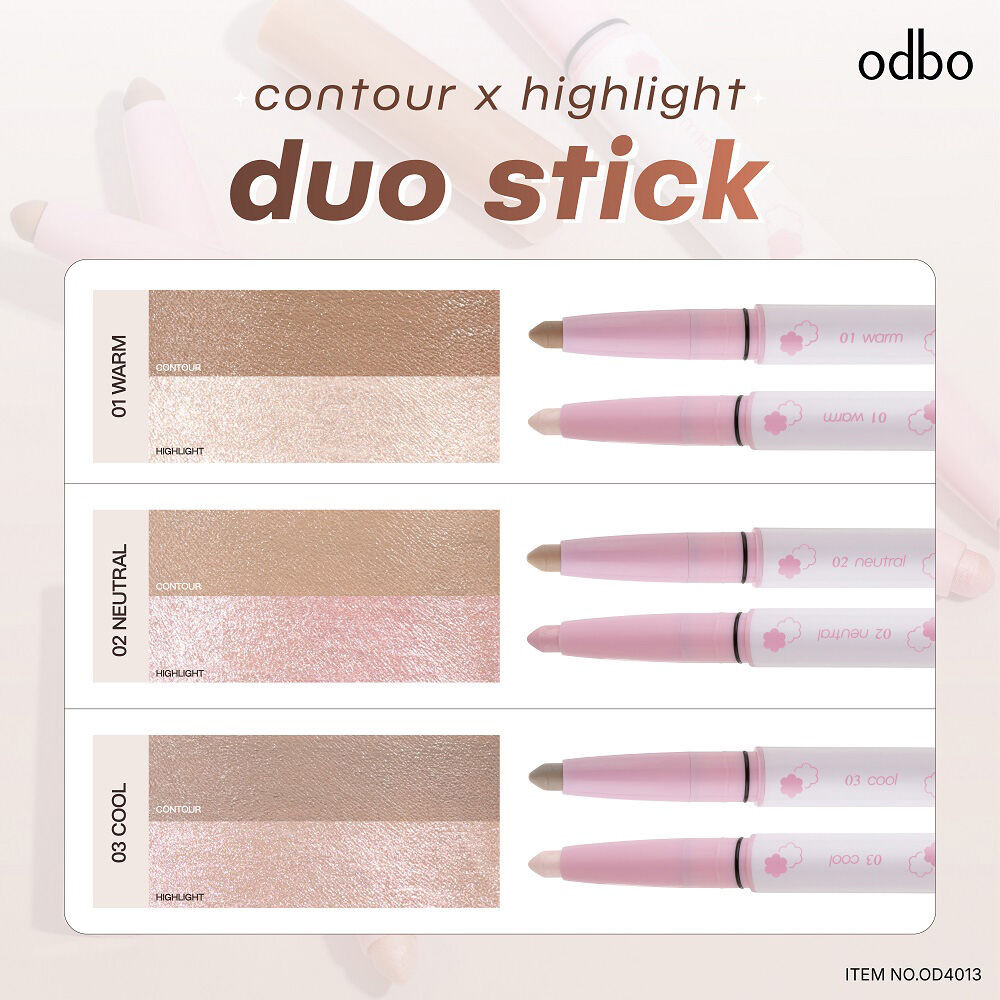 ODBO Contour x Highlight Duo Stick 2.4g โอดีบีโอ คอนทัวร์และไฮไลท์แบบ ...