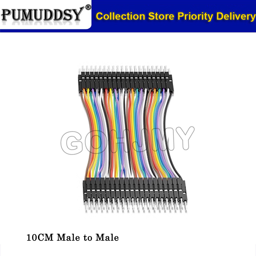 Dupont line 40pcs 10 ซม.2.54 มม.1p-1p Pin ชายชายสี Breadboard สายกระโดด ...