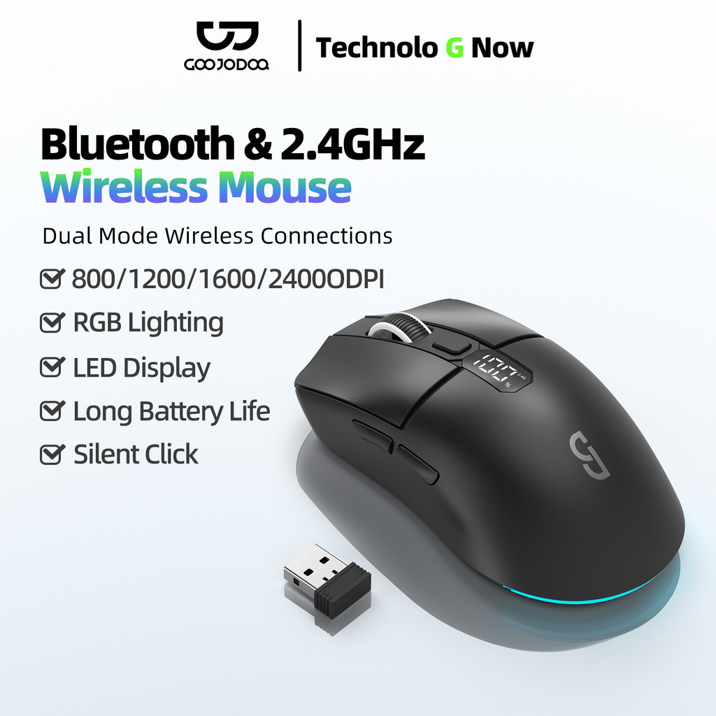 GOOJODOQ Lightweight Dual-mode Rechargeable Mouse 4 levels DIP ...