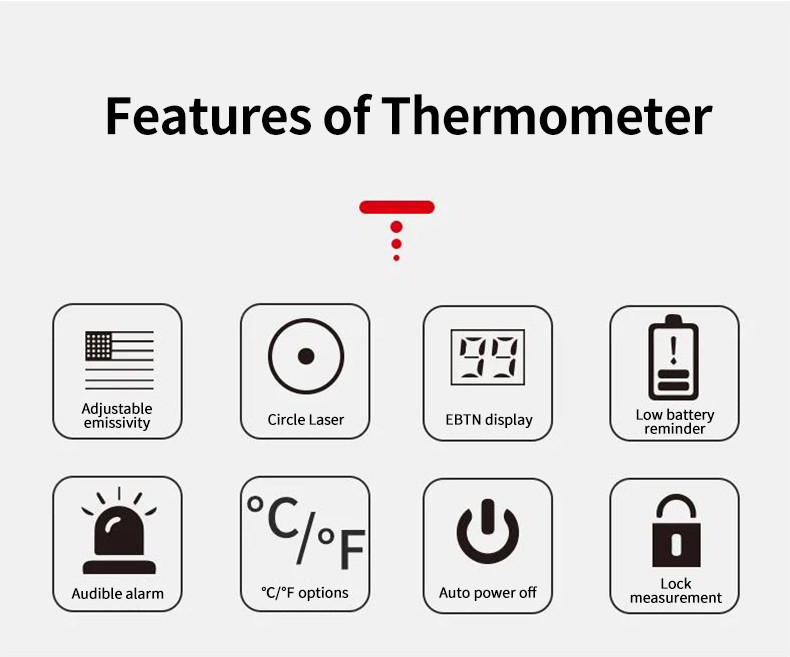 UNI-T UT306S UT306C เครื่องวัดอุณหภูมิดิจิตอลเลเซอร์แบบไม่สัมผัสในครัว ...