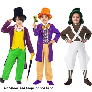 ชุดคอสเพลย์ Charlie And The Chocolate Factory Willy Wonka Oompa จํานวนจํากัด