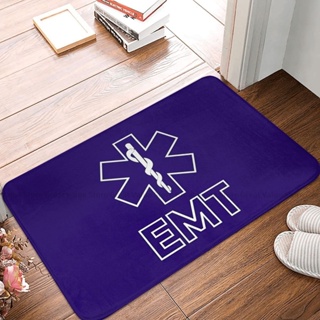 พรมเช็ดเท้า กันลื่น ลาย Star Of Life EMT EMS สไตล์โมเดิร์น สําหรับตกแต่งห้องครัว ห้องนั่งเล่น กลางแจ้ง