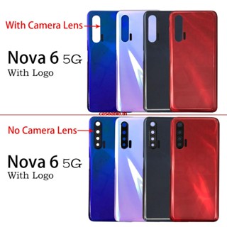 Cath- ฝาครอบแบตเตอรี่ด้านหลัง พร้อมเลนส์กล้อง แบบเปลี่ยน สําหรับ Huawei Nova 6 Nova6 5G