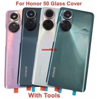 Cath- เคสกระจกแข็ง ฝาหลัง พร้อมเลนส์กล้อง และกาว สําหรับ Huawei Honor 50