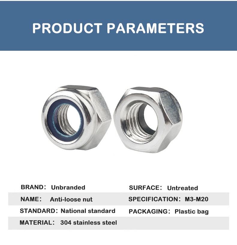 304 สแตนเลสสตีล Self-Locking Hex ล็อคสกรู Anti-Loosening Nut Anti ...