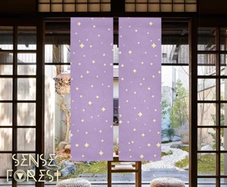 Kawaii สีม่วง ญี่ปุ่น โนเรน ผ้าม่าน กระพริบตา ดาว ไลแลค แผงม่านประตู แบ่งห้องนอร์เรน พรมผนัง คาวาอี้