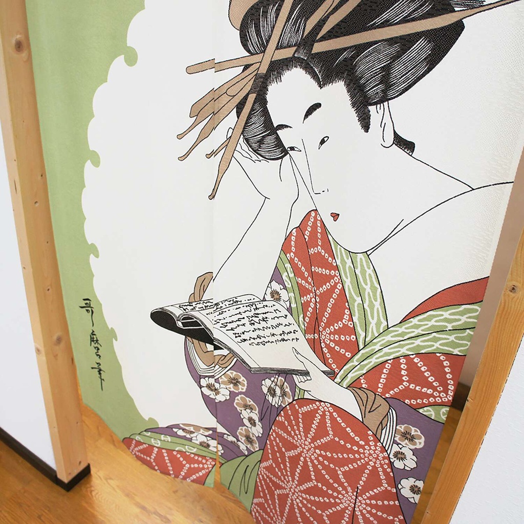 noren-ผ้าม่านประตู-หน้าต่าง-ลาย-geisha-โดย-utamaro-จิตรกรญี่ปุ่น