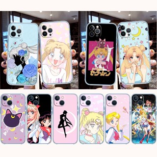 เคสโทรศัพท์มือถือ แบบใส ลายการ์ตูนเซเลอร์มูน สําหรับ iPhone SE 2020 13 Mini Pro Max MJ41