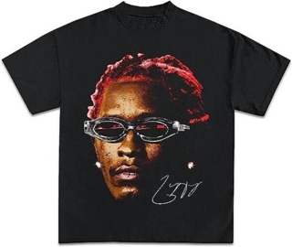 Young THUG เสื้อยืด พิมพ์ลายกราฟฟิค Rap Tee Concert สีแดง สไตล์ฮิปฮอป