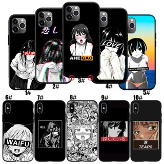 Bo33 เคสโทรศัพท์มือถือ ซิลิโคนนุ่ม ลายอะนิเมะญี่ปุ่น LEWD Sad สําหรับ iPhone 12 Pro Max Mini X XS