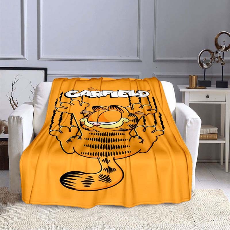 G-garfield น่ารักแมวตลกผ้าคลุมโซฟา Soft Hairy Flannel Cozy และสะดวกสบาย ...