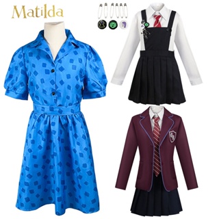 Roald Dahls Matilda the Musical Dress ชุดคอสเพลย์ ชุดยูนิฟอร์มนักเรียน กระโปรง ฮาโลวีน สําหรับเด็กผู้หญิง