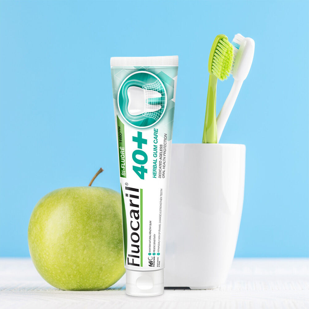 Fluocaril 40+ Toothpaste ฟลูโอคารีล ยาสีฟันสูตร 40+ 160g (Sensitive ...