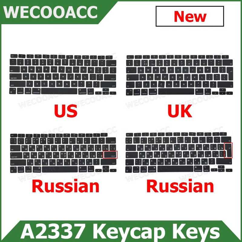 New US UK RU Russian Keyboard Keycaps For Apple Book Air 13
