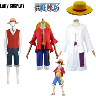 ตุ๊กตาอนิเมะ One Piece Monkey D. ชุดเสื้อกิโมโน กางเกง ชุดคอสเพลย์ รูปลูฟี่ เหมาะกับเทศกาลฮาโลวีน สําหรับเด็กผู้ชาย
