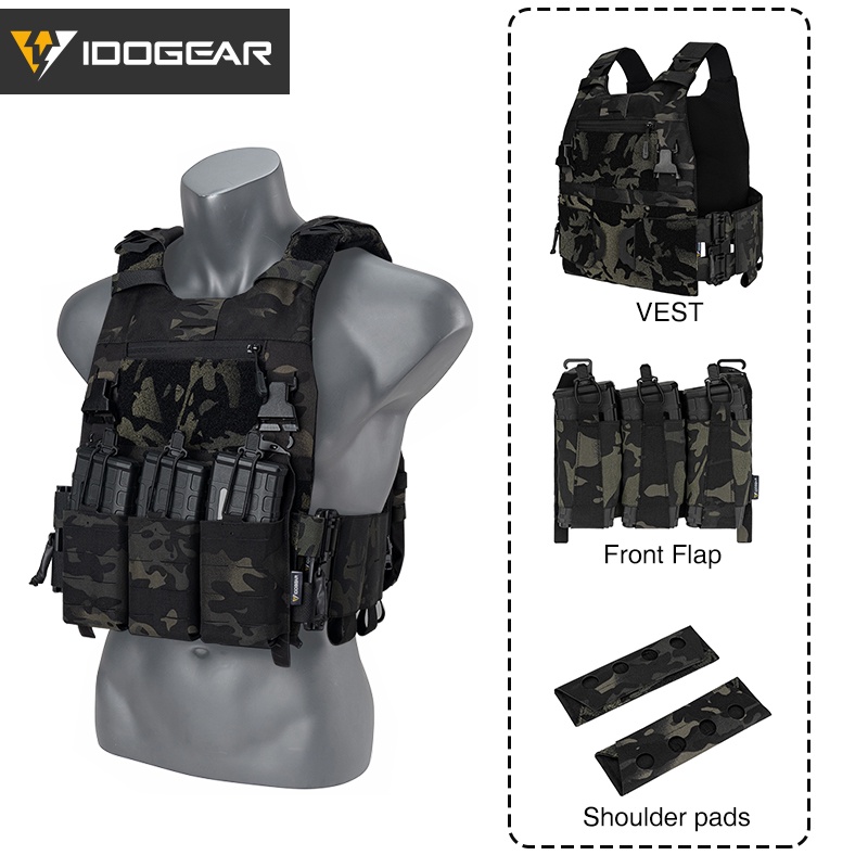 idogear-ชุดเสื้อกั๊กยุทธวิธี-fcsk-พร้อมแผ่นรองไหล่-และกระเป๋านิตยสาร-556-3320
