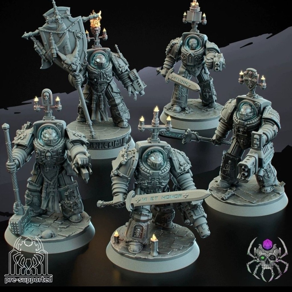 [577 People Collection] Warhammer 40k Grey Knight Squad 70mm โมเดลฟิกเก ...