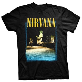 เสื้อยืด พิมพ์ลาย Nirvana Guitar Leap Kurt Cobain In Utero Rock สําหรับผู้ชาย และผู้หญิง