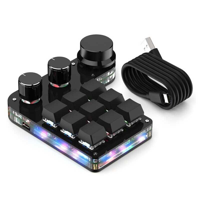 RGB Ro 3 Knob USB Custom Mini Mechanical Keyboard For PS Ai PR | Shopee ...