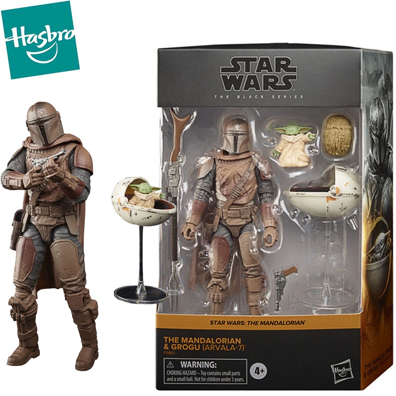 TAR WAR THE BLACK ERIE MANDALORIAN AND GROGU ARVALA 7 IN HAND