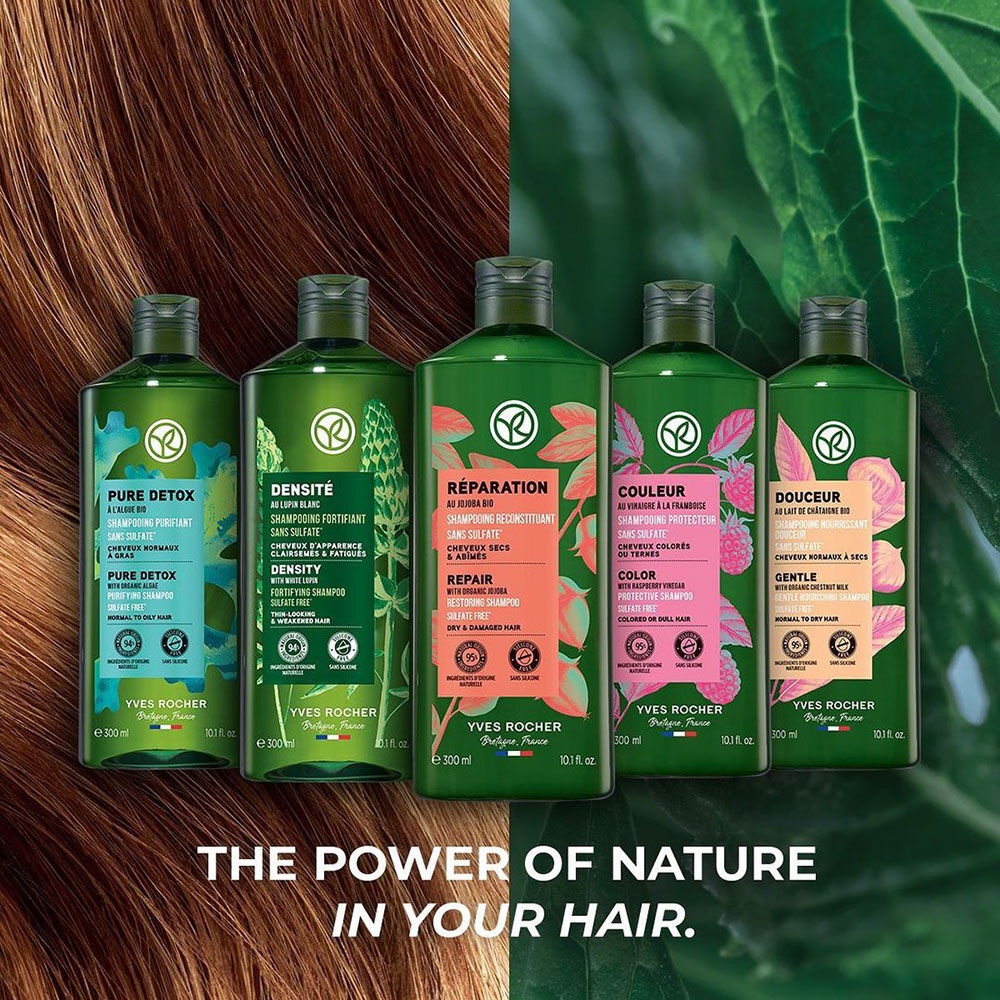 Yves Rocher Shampoo อีฟ โรเช แชมพู 300ml (Anti-Hair Loss/Repair/Pure ...