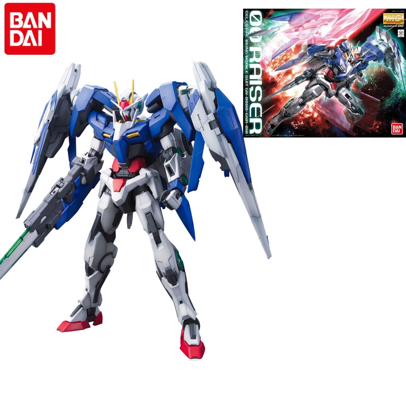 Bandai Gundam MG 1/100 GN-0000+GNR-010 GUNDAM OO-RAISER Assembly Model ...