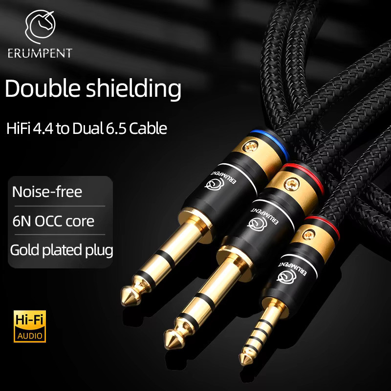 6N OCC HiFi 4.4 มม.ถึงDual 6.5 มม.Gold Plated Plug Balanced 4.4 แจ็ค ...