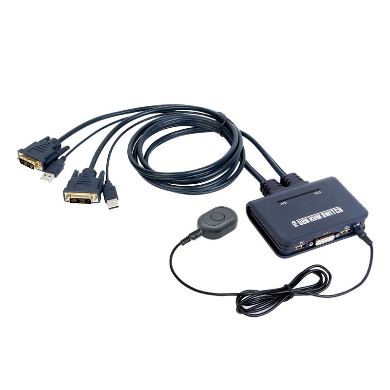 2 พอร์ต USB 2.0 DVI KVM Switch Video Converter Switcher 2 คอมพิวเตอร์ ...