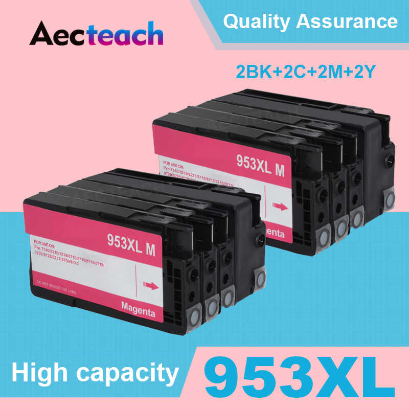 Cartouche D'Encre Compatible 953XL Pour HP Officejet Pro 7740, 8210, 8710, Etc. - Multicolore