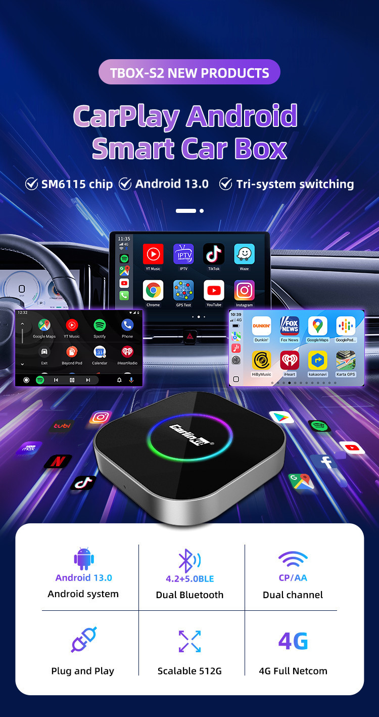 2025 Carlinkit Carplay Android 13 กล่องทีวี Android Auto อะแดปเตอร์ ...