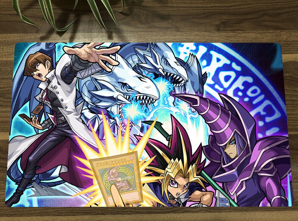 Yugioh! Playmat Dark Magician & Yugi Muto Seto Kaiba TCG CCG แผ่นรอง