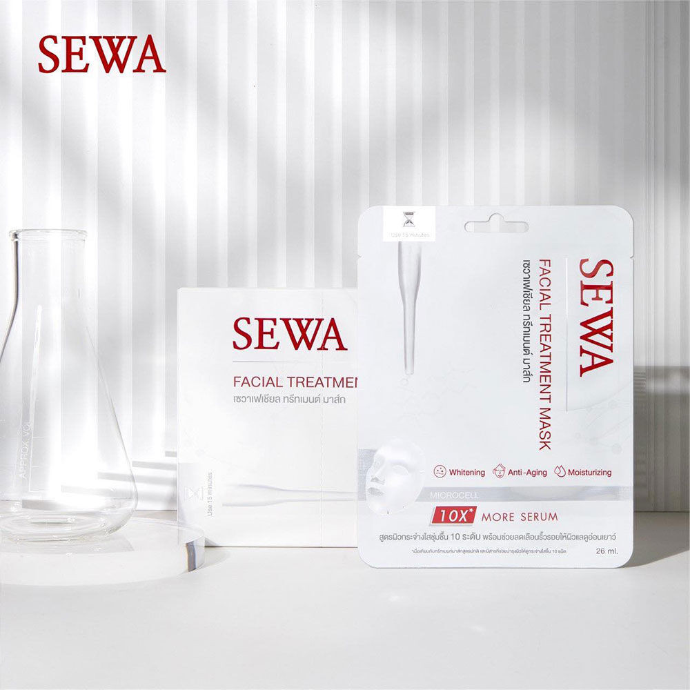 Sewa Facial Treatment Mask 26ml เซวา แผ่นมาสก์หน้าสูตรเซรั่ม. | Shopee ...