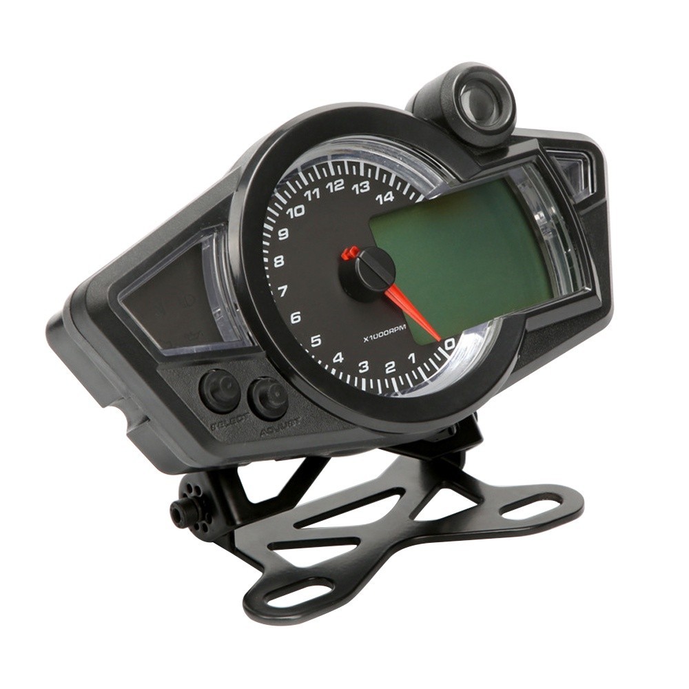 Universal LCD Digital รถจักรยานยนต์วัดระยะทาง Speedometer Tachometer ...