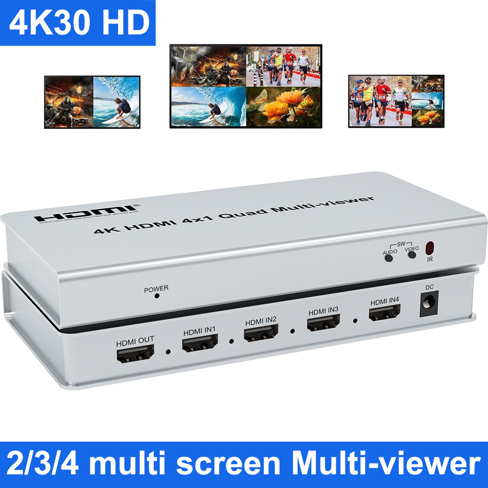 4k 30hz 4x1 HDMI Multiviewer 1080P 60hz 2 3 4 Channel Video