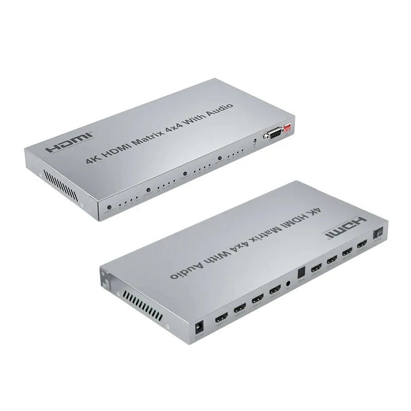 4x4 HDMI Matrix พร้อม R/L 3.5 มม. Audio Extractor 4K@60Hz HDR 3D HDMI 2 ...