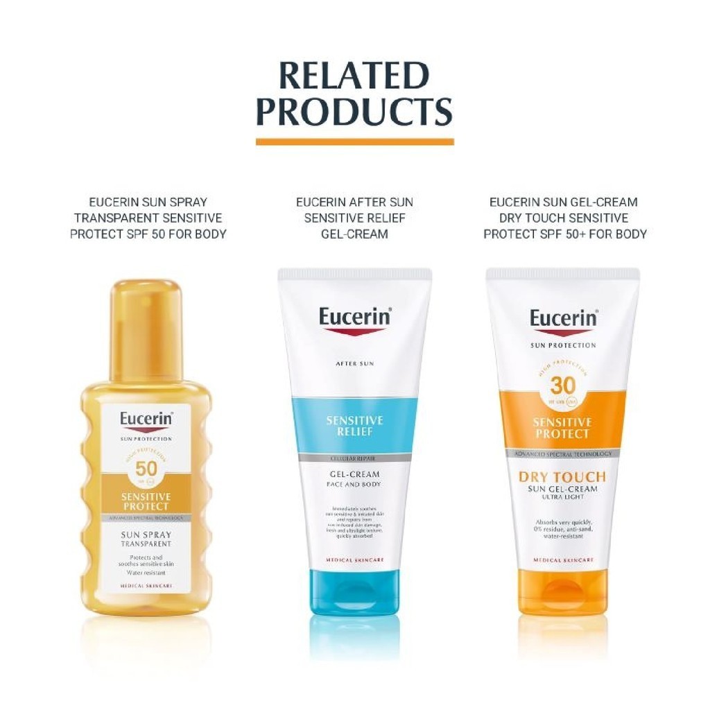 Eucerin Sensitive Protect Dry Touch Sun Gel Cream Ultra-Light SPF50+ 200 ml  UVA/UVB | Shopee Thailand