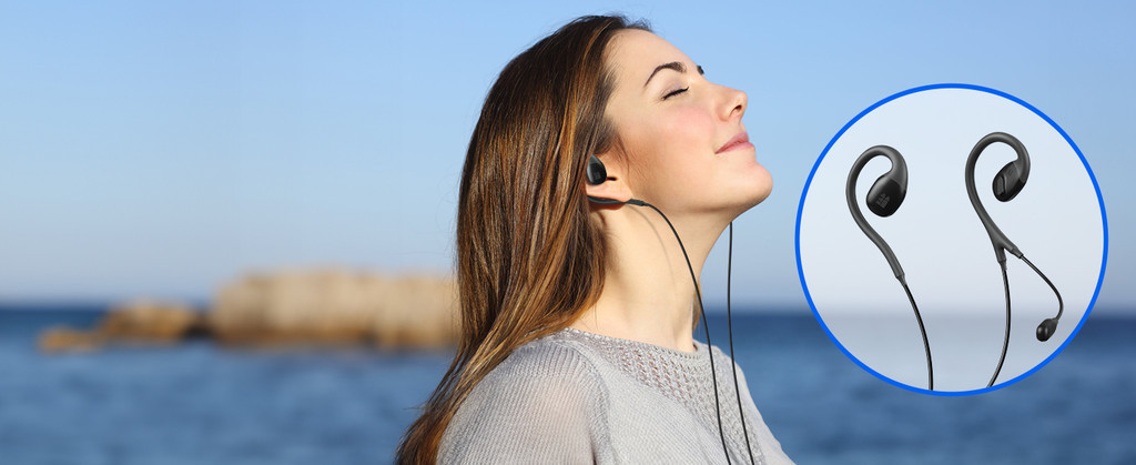 Middle Rabbit S6 Wired Open Ear Earbuds with Microphone Boom Mic, in ...