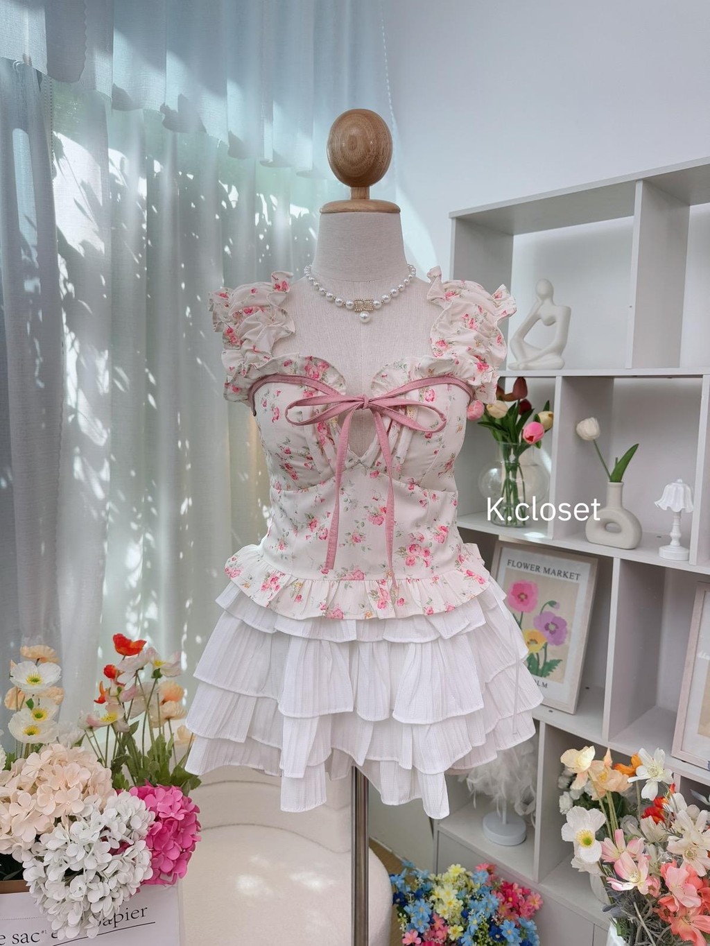 เสื้อครอปแขนตุ๊กตาผ้าพิมพ์ลาย สาวอวบใส่ได้อก 38 โทนหวานละมุนมากค่า ...