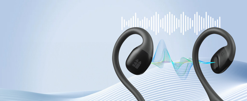 Middle Rabbit S6 Wired Open Ear Earbuds with Microphone Boom Mic, in ...