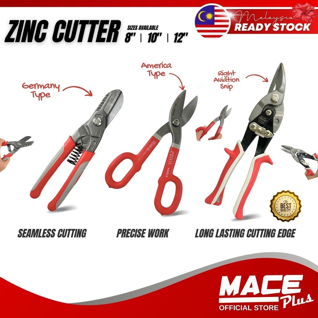 Heavy Duty Ergonomic Handle PRIDE เครื่องมือดีบุก Snip ขวาการบิน Snip ...