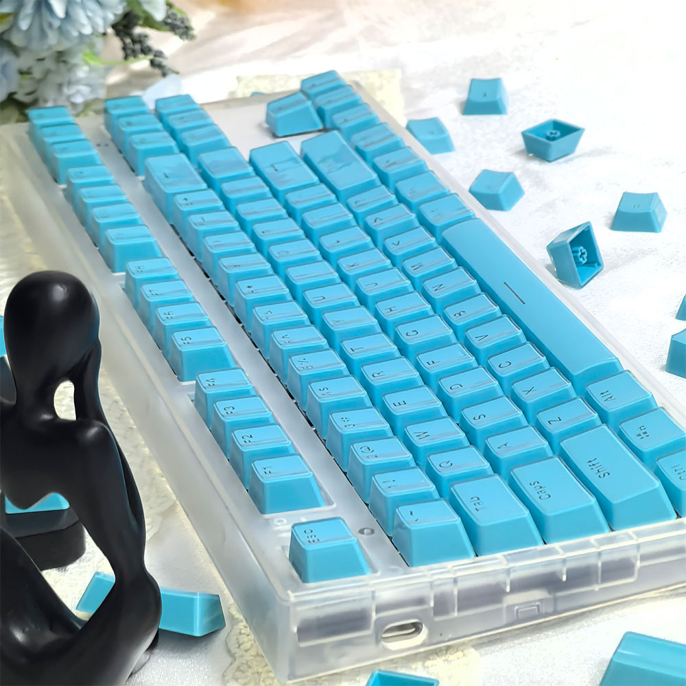 Blue Jello Keycap OEM Profile 104 คีย์ PC Double Shot Light ...