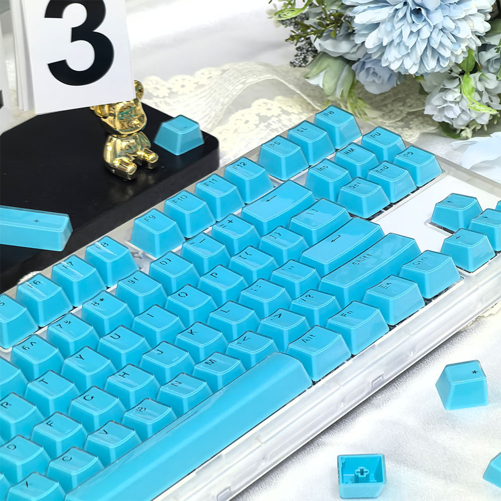 Blue Jello Keycap OEM Profile 104 คีย์ PC Double Shot Light ...