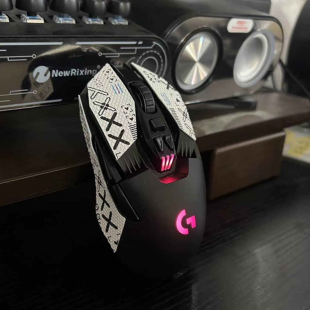 ♞สติ๊กเกอร์กันลื่นเมาส์เหมาะสำหรับ Logitech G903/903HERO หนังจิ้งจกดูด ...