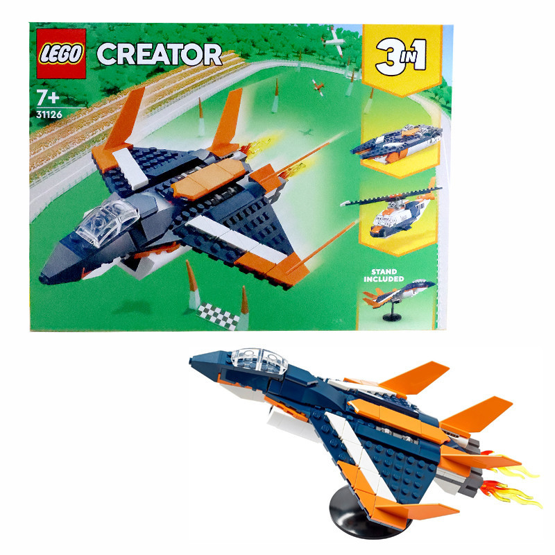 LEGO 31126 Supersonic Jet Plane Toy Set，Build a Jet Plane and Rebuild ...