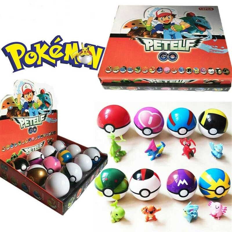 Pikachu 12Pcs Ball Set Pokeball Figures Kids Toys Child Gifts | Shopee ...