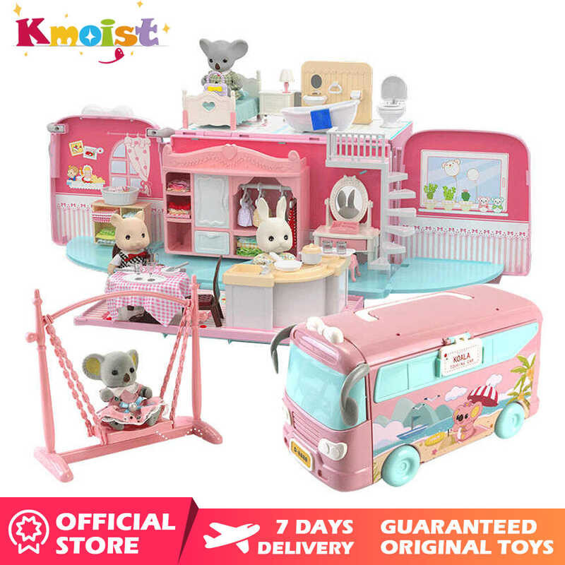 House Kmoist Doll Tour Bus Dollhouse Girls Toy DIY RV Bedroom Dresser ...
