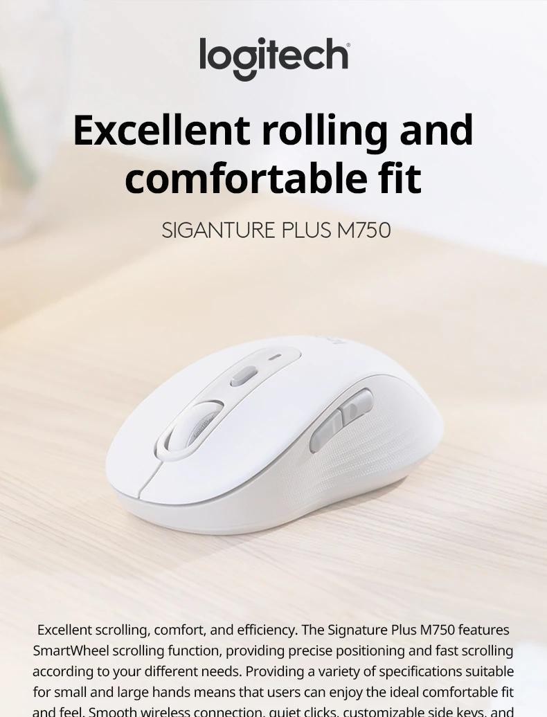 เมาส์ไร้สาย Logitech Signature Plus M750 2.4Ghz เมาส์ USB ไร้สายสําหรับ ...