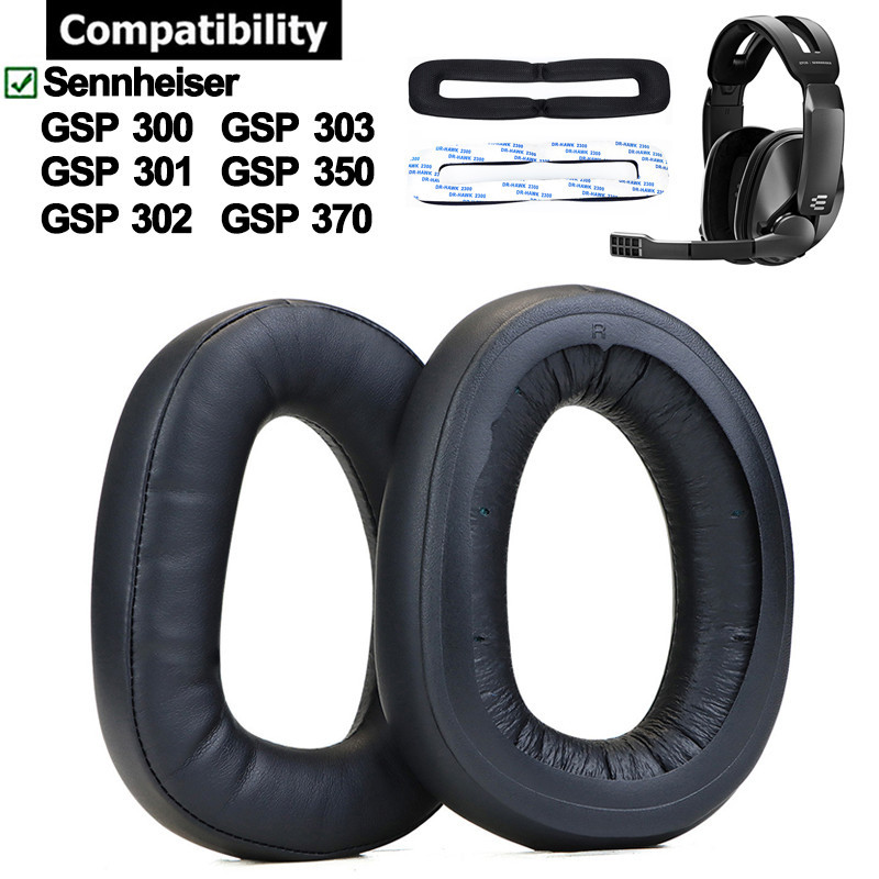 แผ่นฟองน้ําครอบหูฟัง สําหรับ Sennheiser GSP 300 301 302 303 350 370 ...